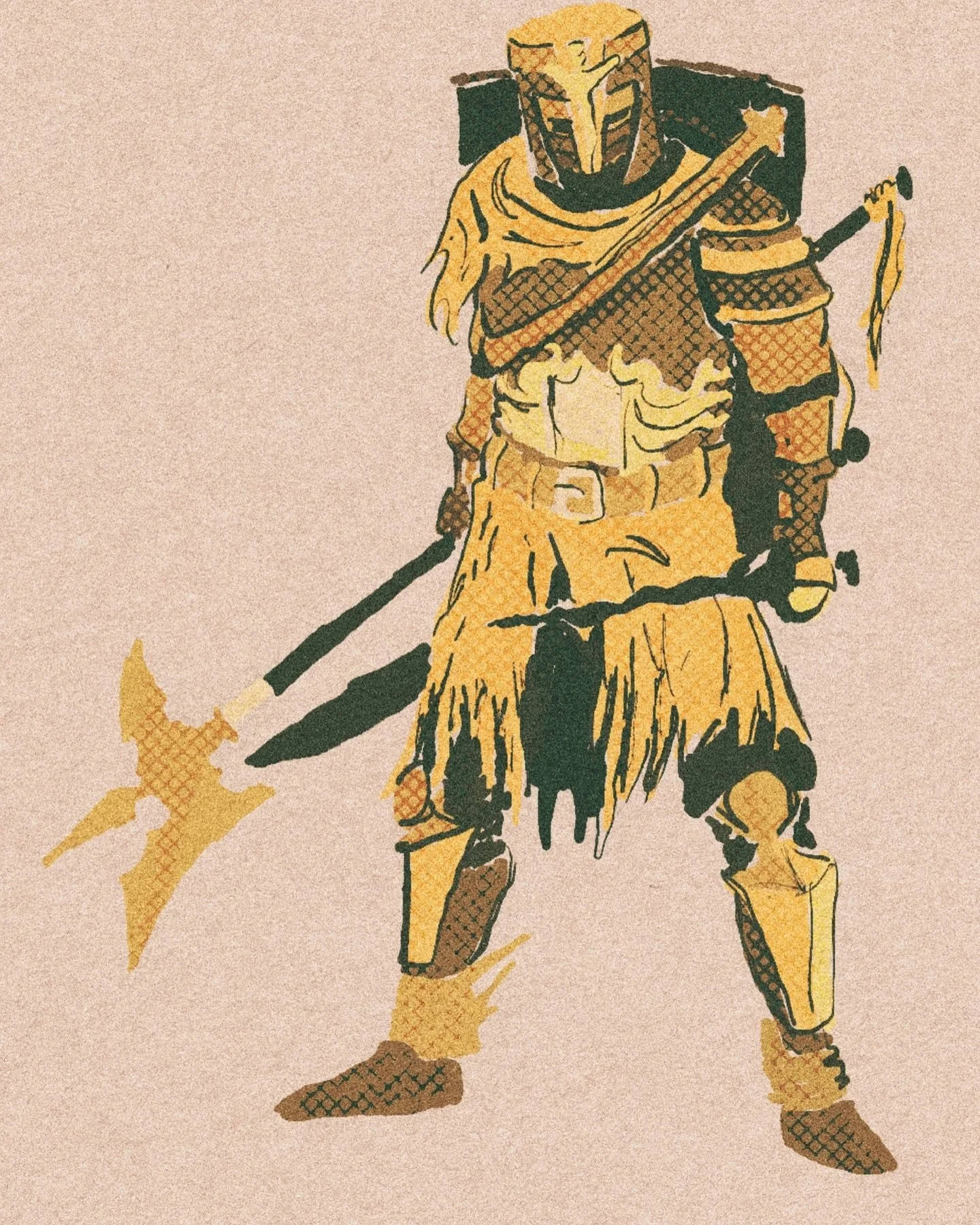 I will eventually get back to posting the classic Shadow WZRDs (don&rsquo;t hit me!) 
But here is a cule Halberd Knight with a lil curvy sword and a big ol shield 🛡️&hellip; and another sword on the hilt HUH WHO&rsquo;S HE FIGHTING