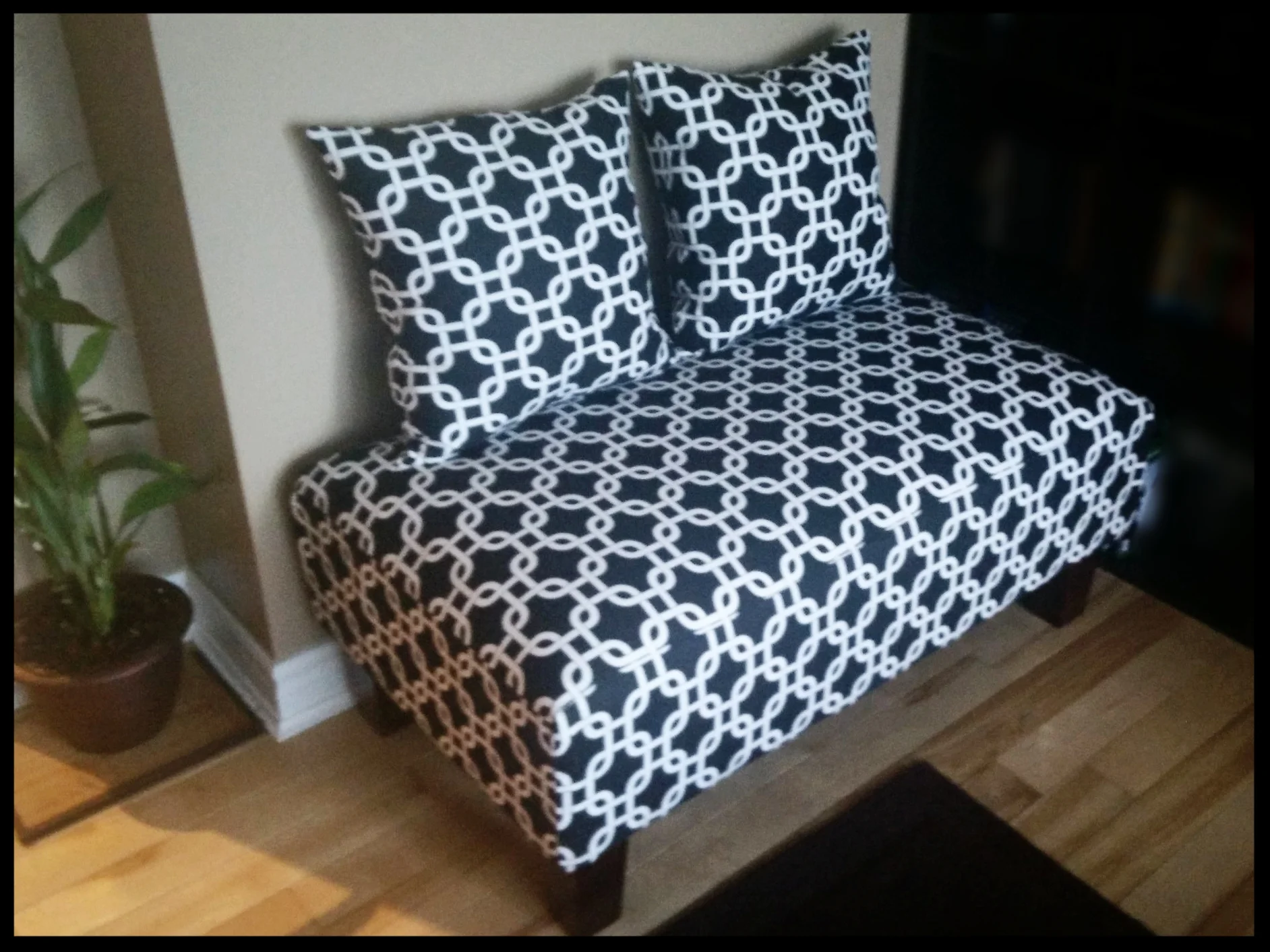 Re-upholstered Ottoman