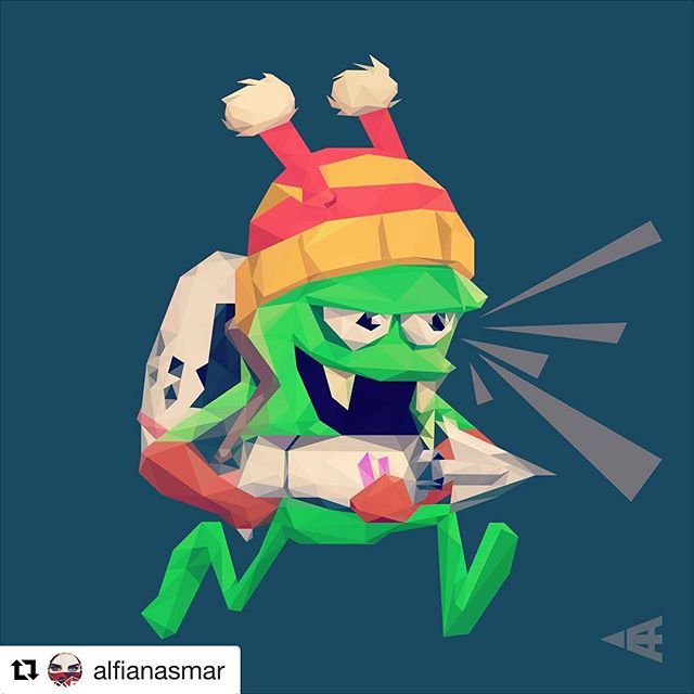 Amazing low polygon fan art by @alfianasmar #fanart #fanartfriday - Maafin aku yg terlalu sibuk mengejar zombie sampai lupa cara mengejar dirimu 😳
#zombiecatchers #lowpolyart #vector #instaart #gamers #androidgames