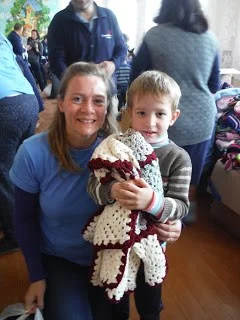 He hugged this blanket so tight!