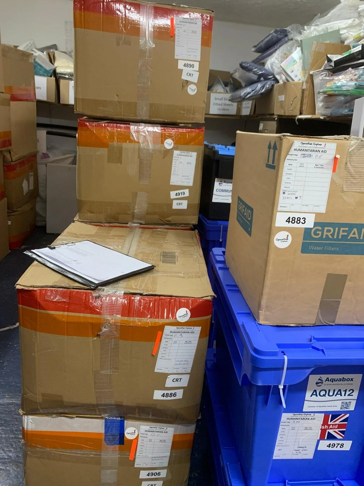 Aid shipment preparation