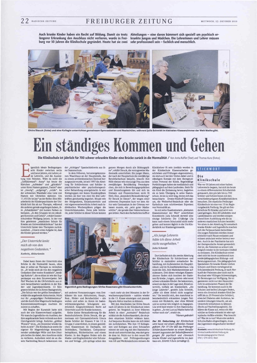 Badische Zeitung, Ein ständiges Kommen und Gehen 10/2010