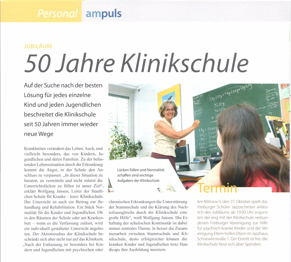 ampuls, 50 Jahre Klinikschule