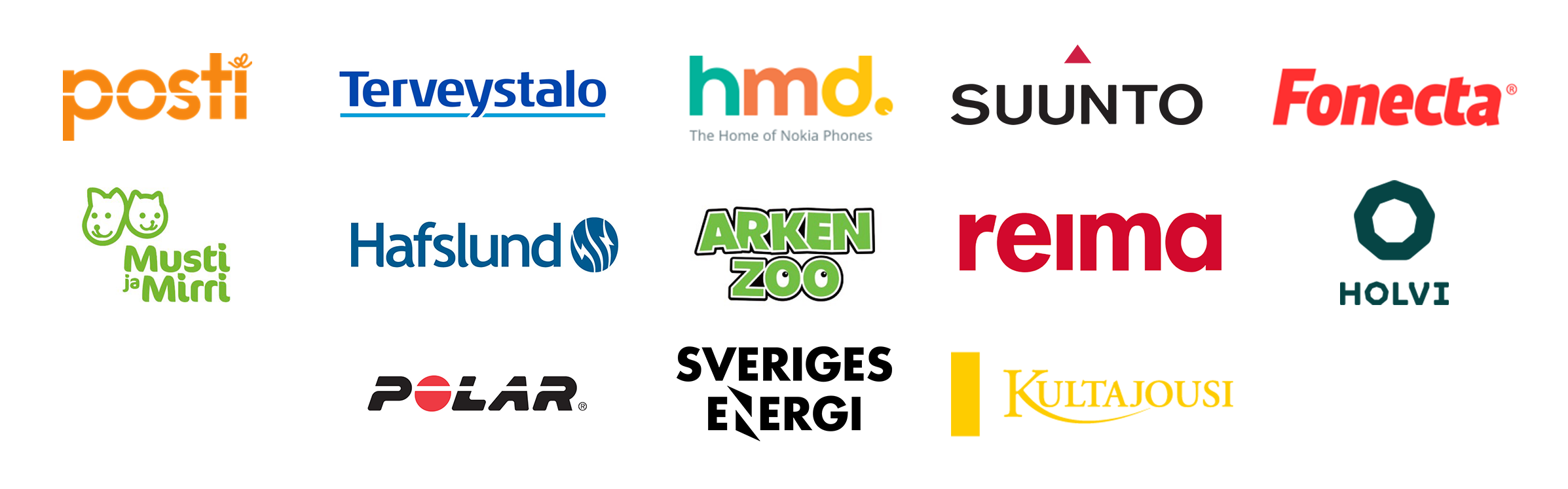 Suunto, Fonecta, Terveystalo, Hafslund och Sveriges Energi