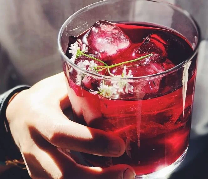 Mezcal Cocktail with Hibiscus and Cilantro