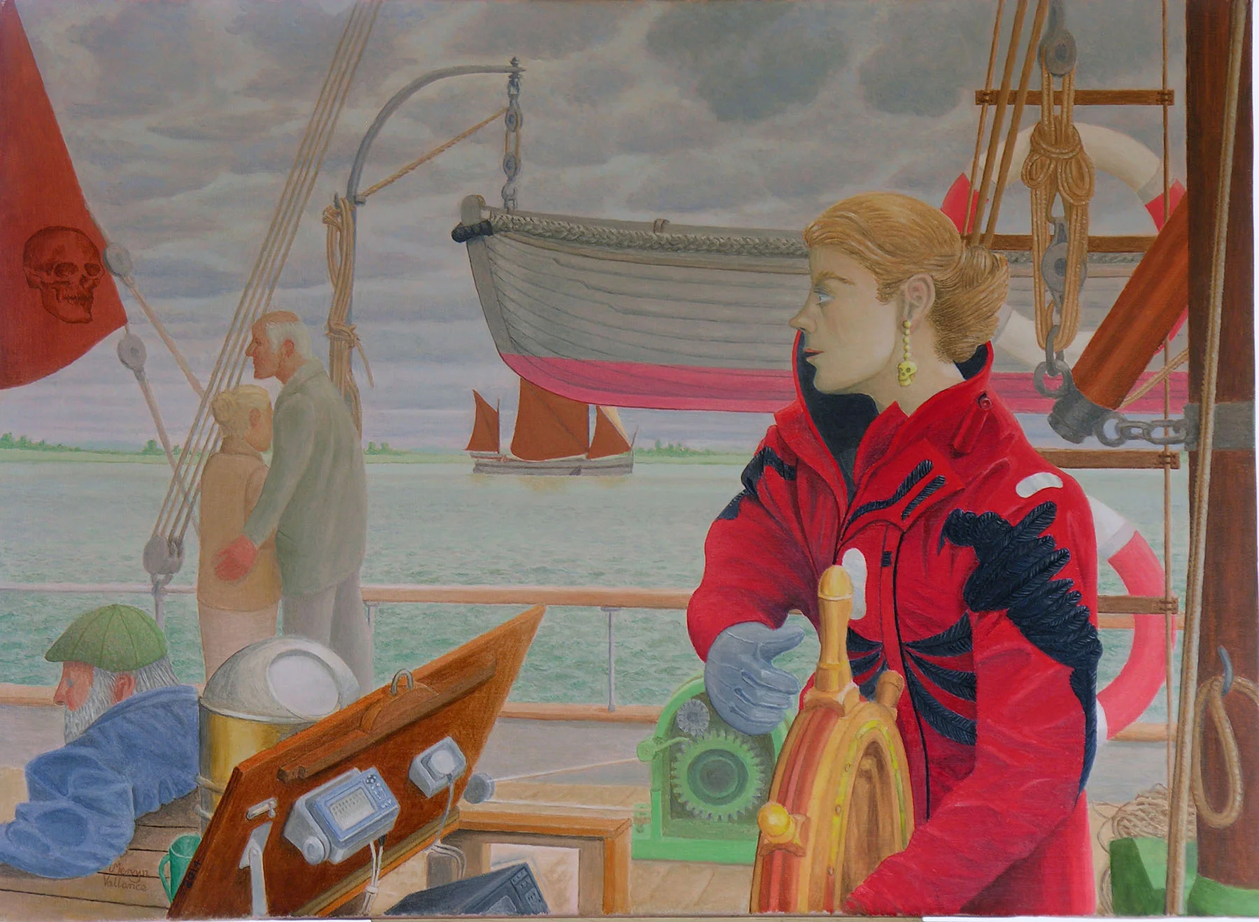 The Barge Trip , Oil on canvas, 76 x 56 cm