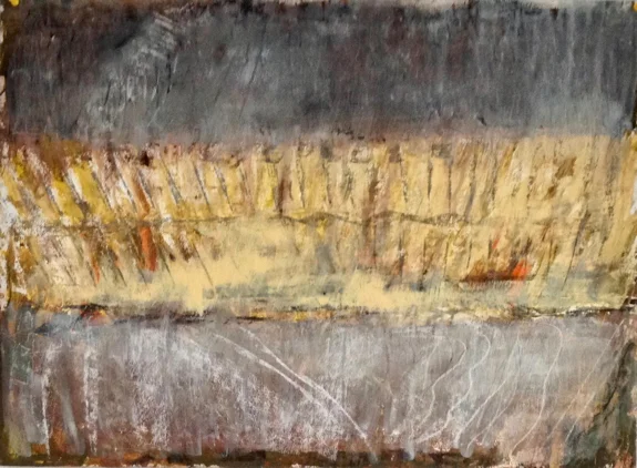 Autumn Field , Oil on paper, 76 x 56 cm