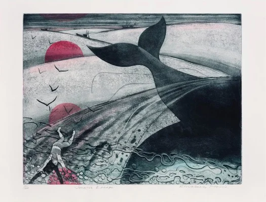 Jonah's Escape , Etching, 45 x 57 cm