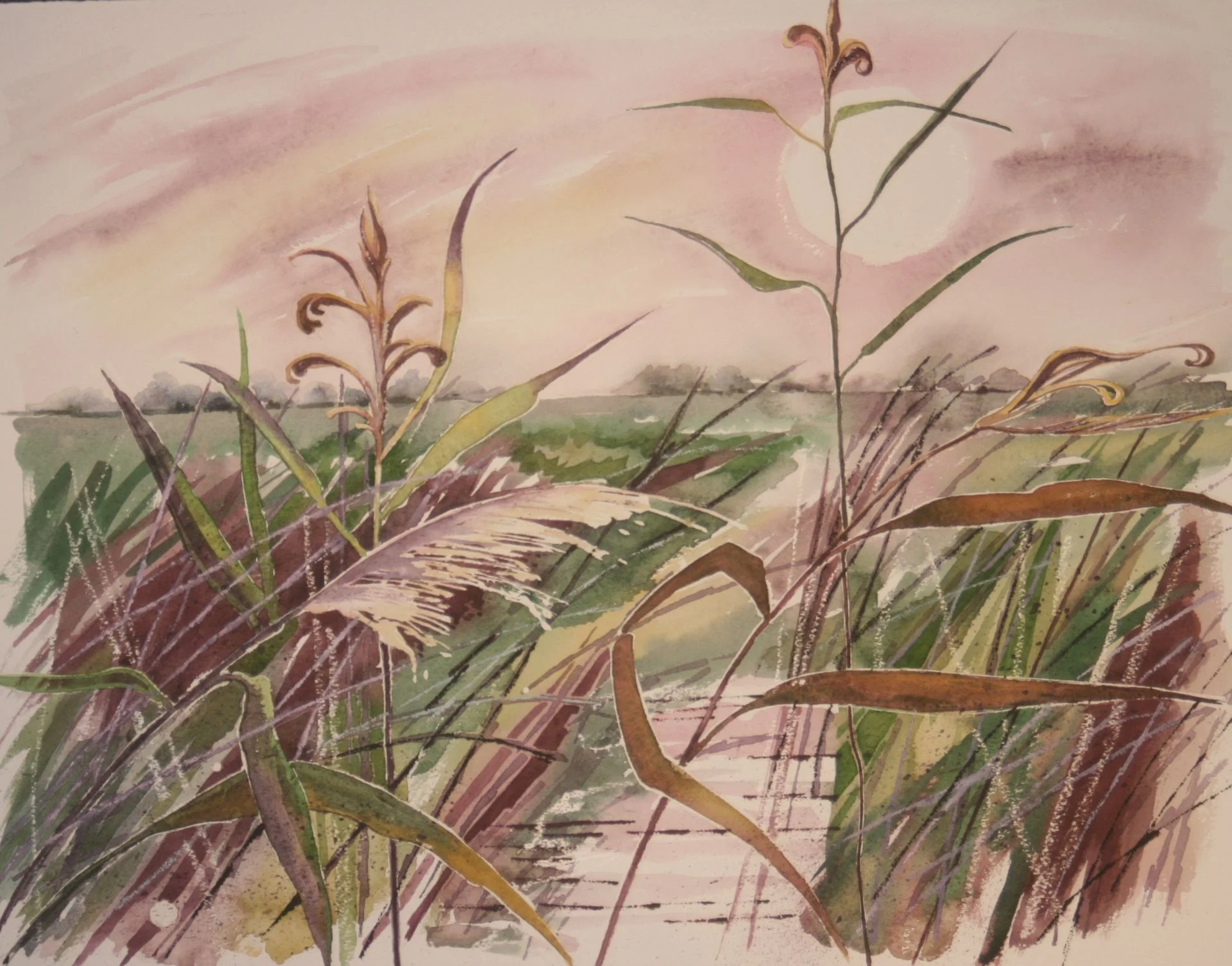At the End of the Day , Watercolour, 47 x 35 cm