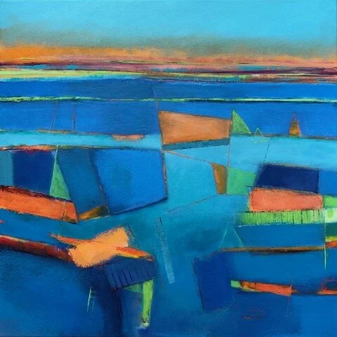 Burnham Overy Staithe , Acrylic on canvas, 50 x 50 cm