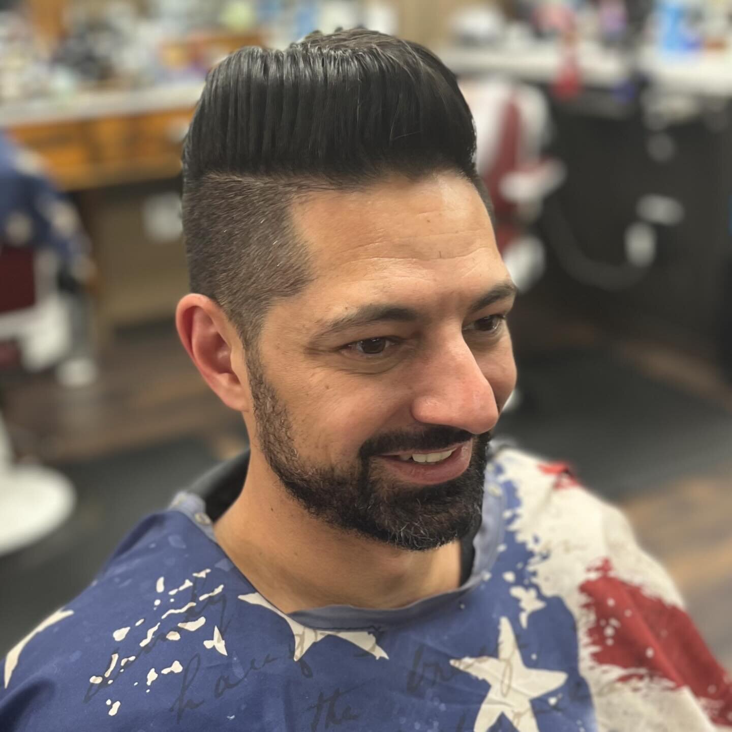 Speaking of badass haircuts&hellip;. Christopher Worley at our Ansley shop slapped this Mohawk/Pompadour/Duck&rsquo;s Ass combo on his client. Need a totally unique cut?  Christopher&rsquo;s your man! 
.
#atlantabarber #menshair #menshaircut #barbers