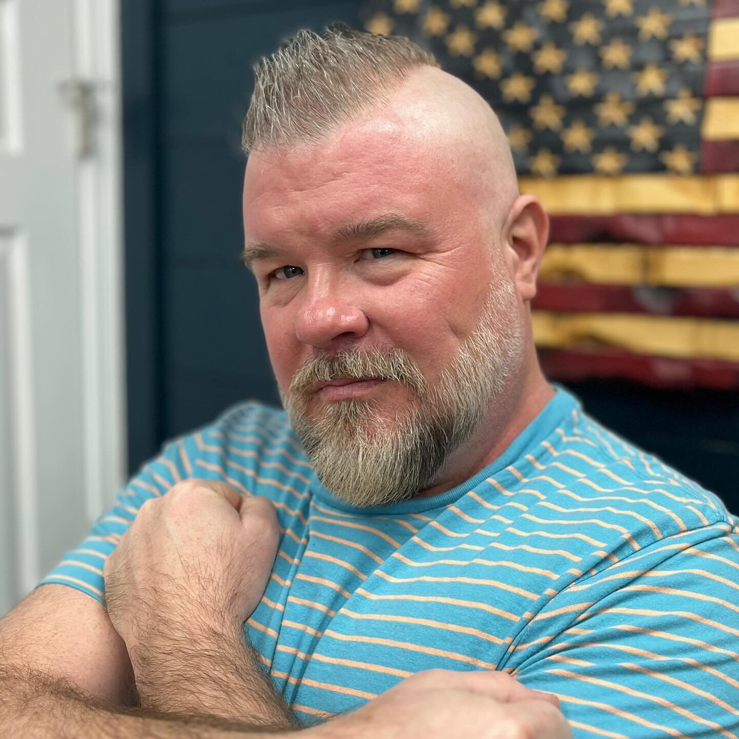 Who says you can&rsquo;t look like a bad ass even when you are a little more mature?! Tracy&rsquo;s client Craig VanTrees said &ldquo;mohawkish&rdquo; to disguise his bald spot .  So Tracy went with a slightly wide Mohawk and textured it up!  Badass,