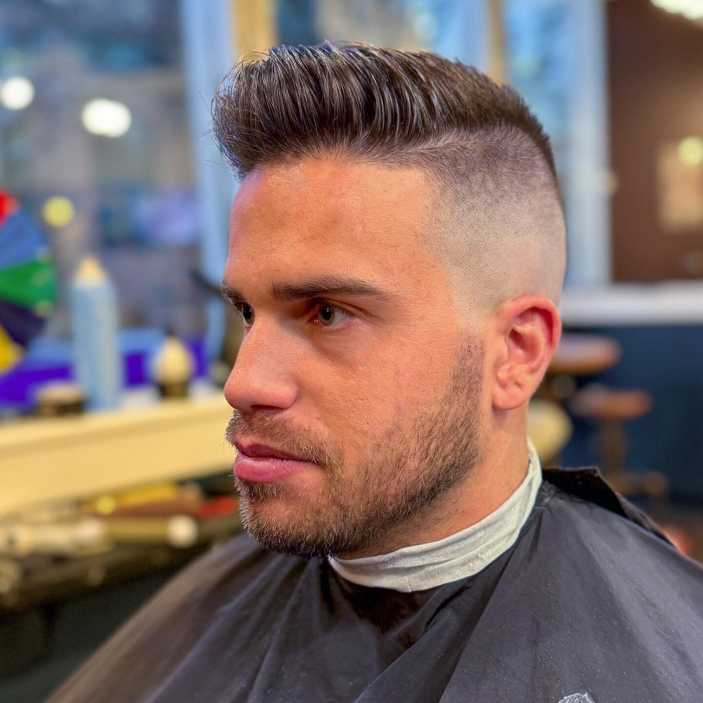 Lou Blanpain knows where to go for a kick ass fade. David in our Midtown shop faded him up high and tight. Buzzed the crown with a #2 blade and gradually blended it into six inches at the front.  We&rsquo;re calling this the Crewcut Pomp combo! 
.
#a