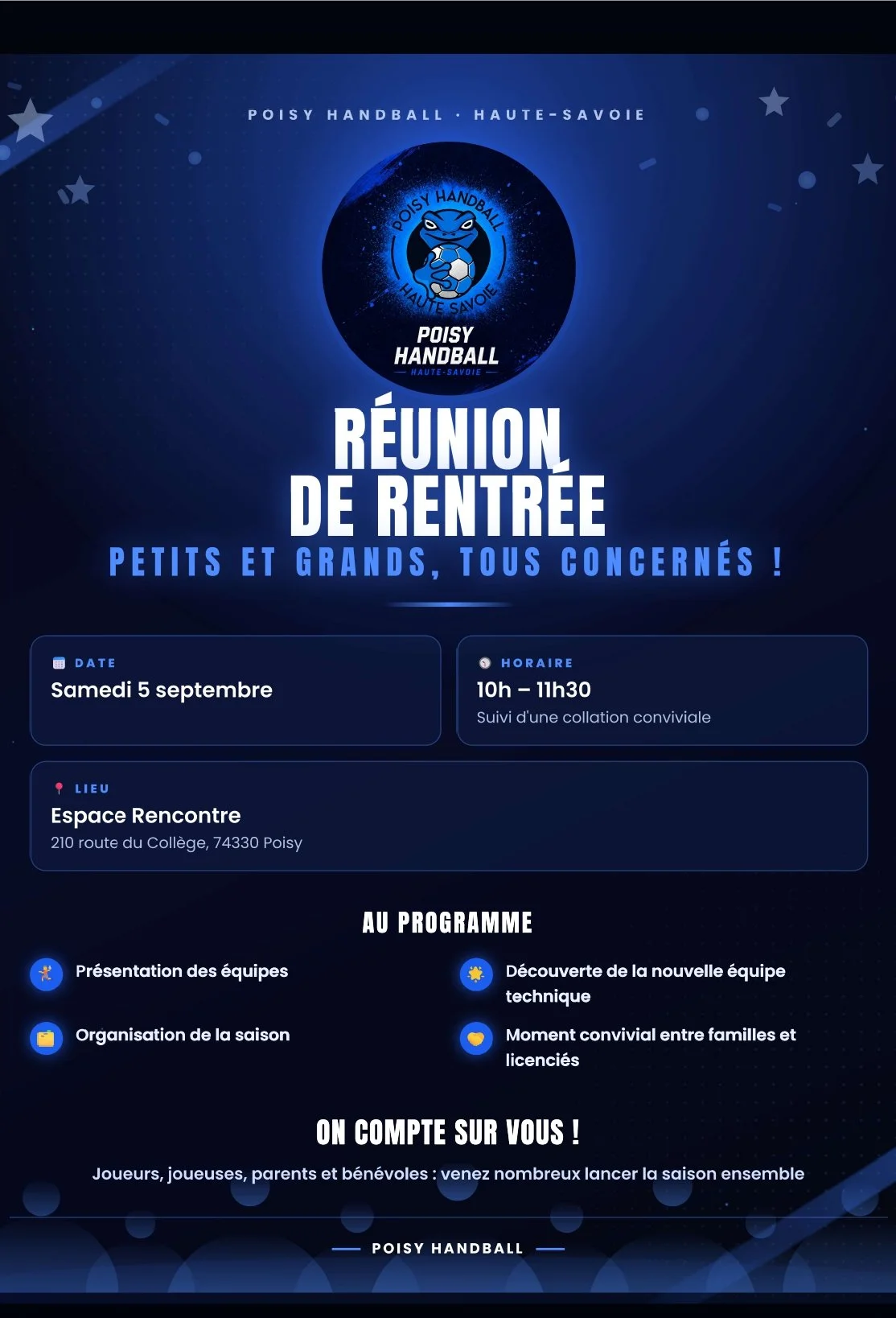 ⚠ Réunion de rentrée - Saison 2026/2027 ⚠
