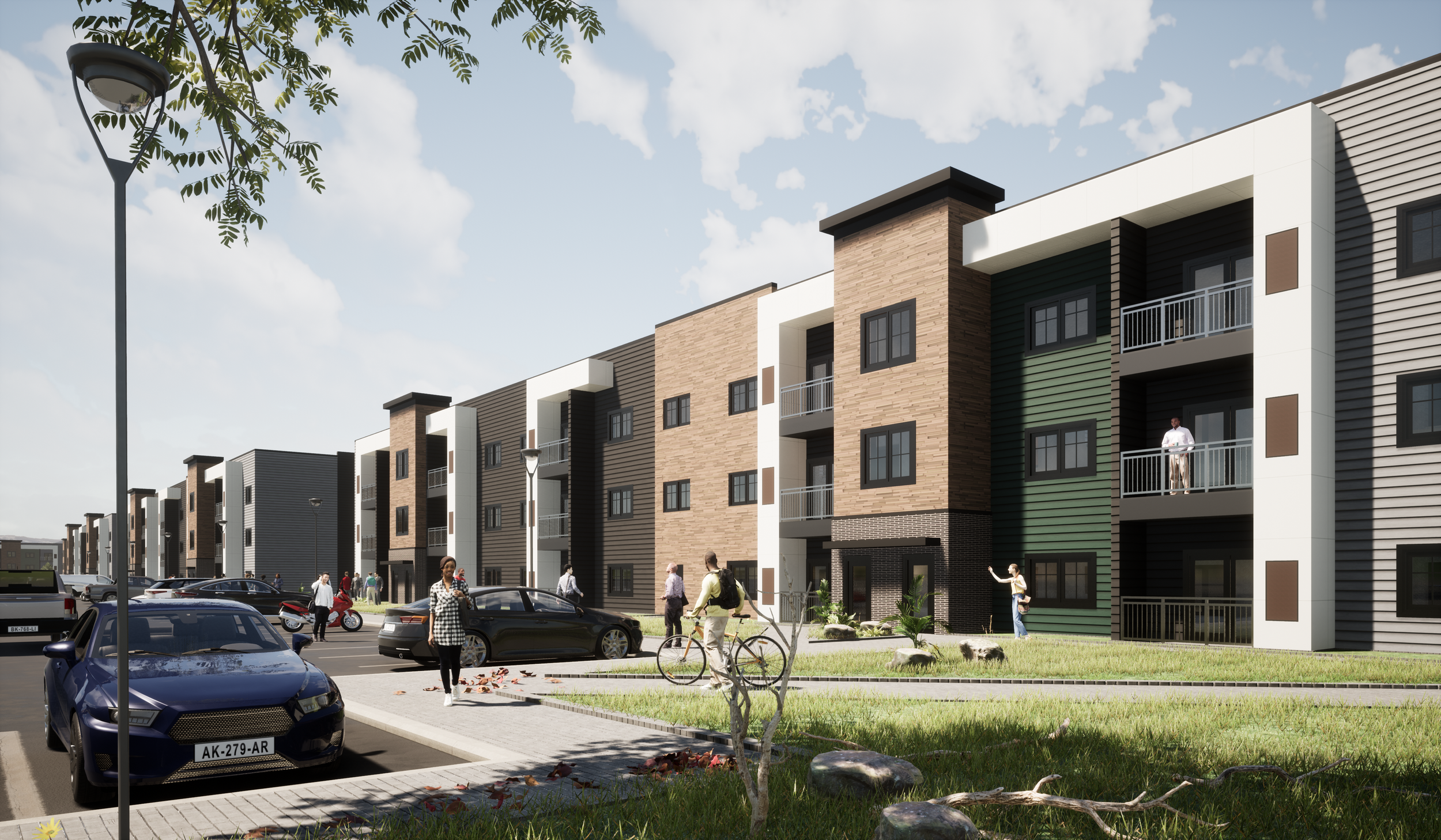 Exterior rendering of Vista Park modular apartments in Lemesa TX