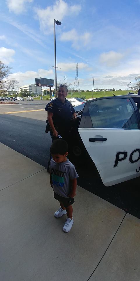 Child and police officer
