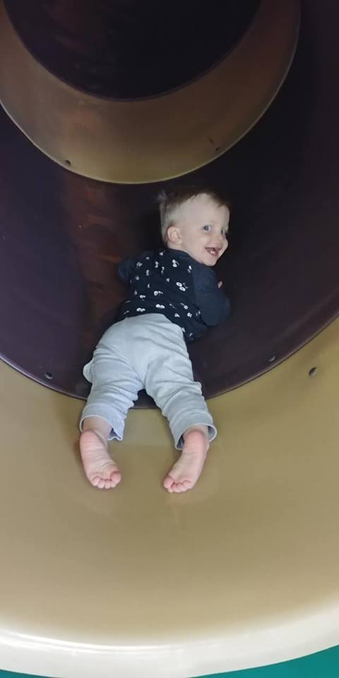 Boy on slide