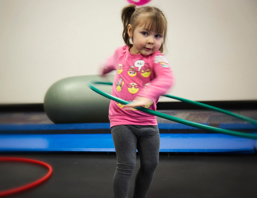 Girl hula hooping