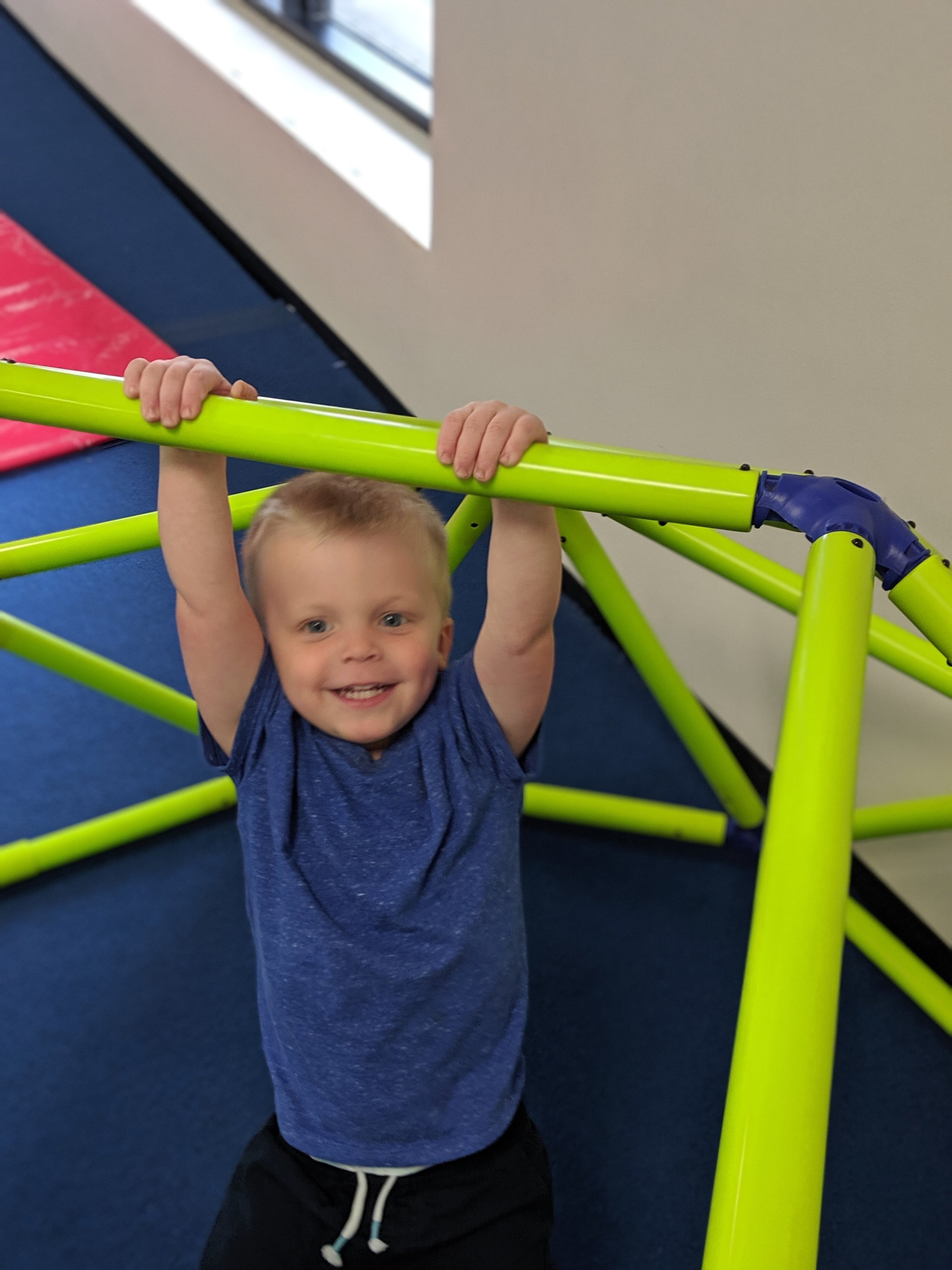 Boy on spider web