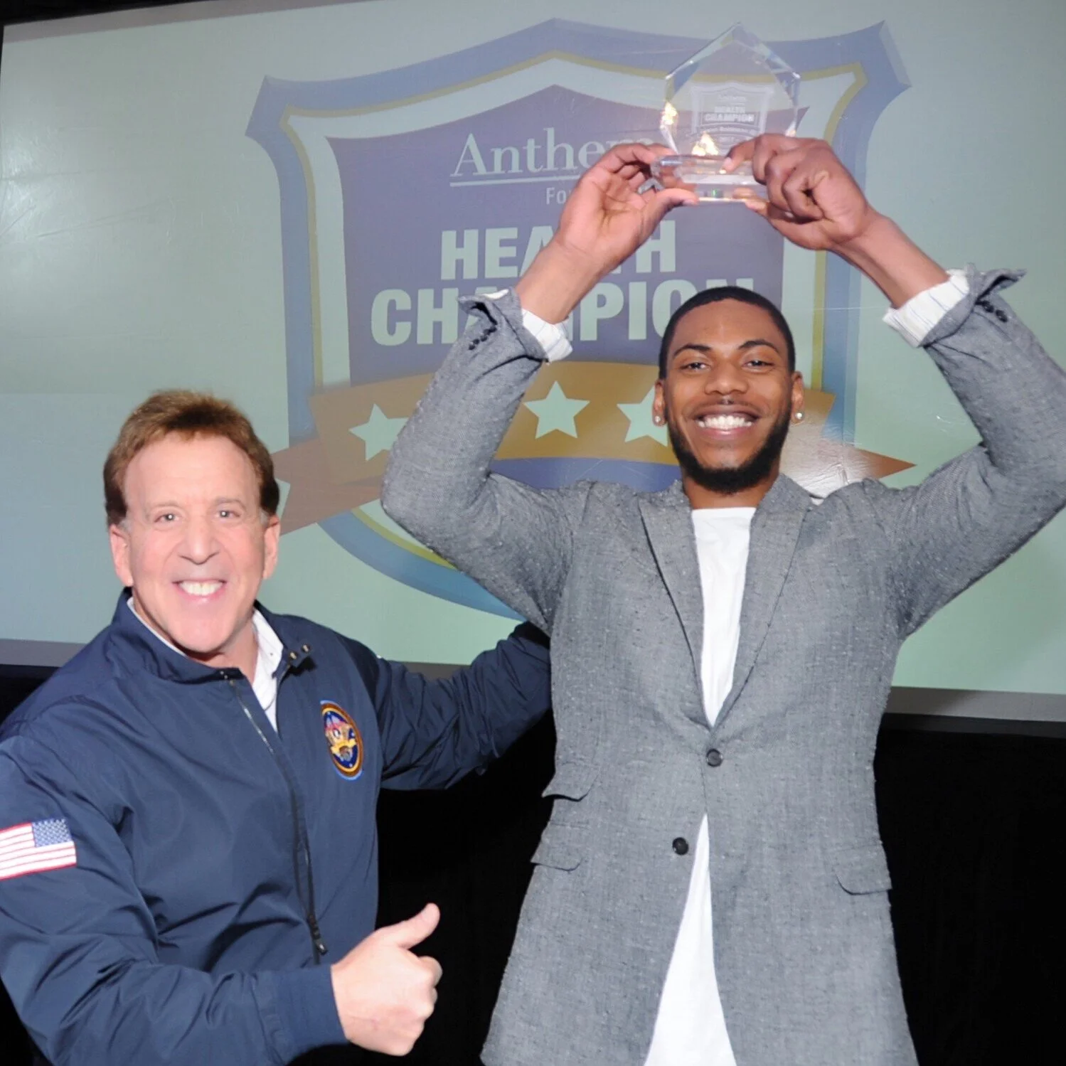 Fitness Icon and Major League Lacrosse Founder Jake Steinfeld welcomes Glenn Robinson III to the Anthem Health Champion Team