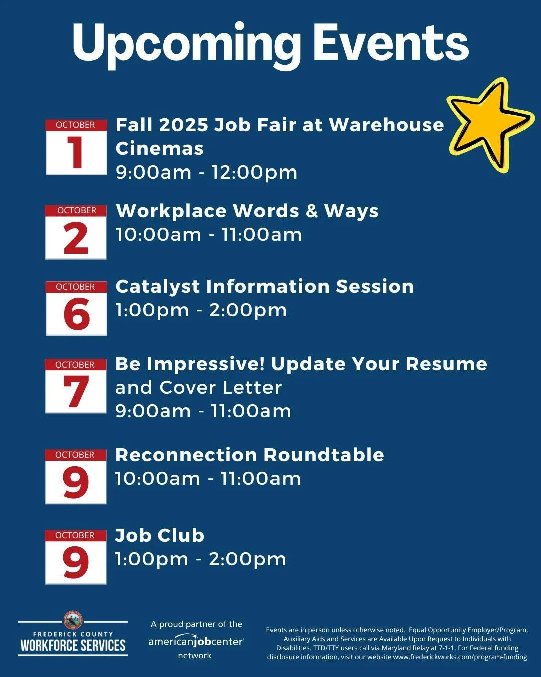 Are you looking to sharpen your skills, change careers, or navigate a recent layoff?

Whether you&rsquo;re preparing for your first job, reentering the workforce, exploring a new career path, or seeking support after a job loss&mdash;we&rsquo;re here