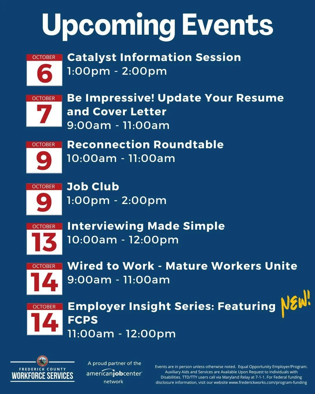 Are you looking to sharpen your skills, change careers, or navigate a recent layoff?

Whether you&rsquo;re preparing for your first job, reentering the workforce, exploring a new career path, or seeking support after a job loss&mdash;we&rsquo;re here