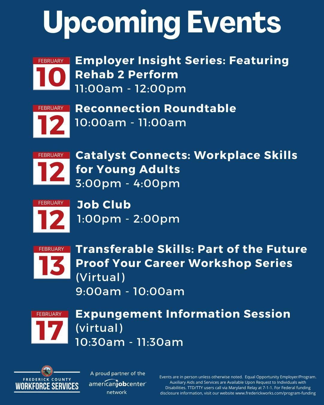 Are you looking to sharpen your skills, change careers, or navigate a recent layoff?

Whether you&rsquo;re preparing for your first job, reentering the workforce, exploring a new career path, or seeking support after a job loss&mdash;we&rsquo;re here