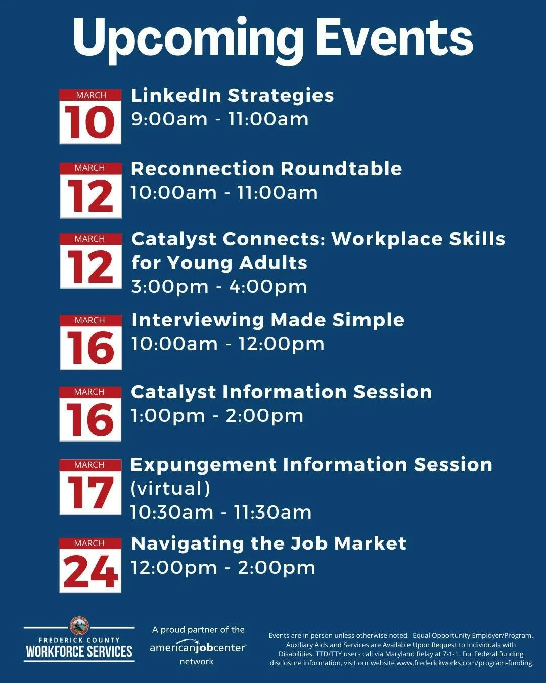 Are you looking to sharpen your skills, change careers, or navigate a recent layoff?

Wherever you are in your career journey, we&rsquo;re here to support you every step of the way.

Our workshops and events provide the tools you need to succeed&mdas