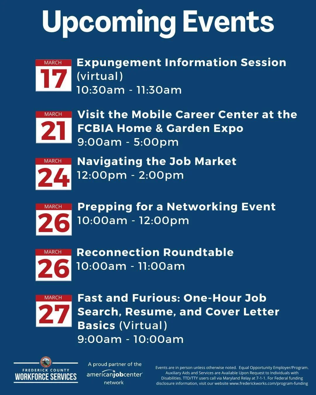 Are you looking to sharpen your skills, change careers, or navigate a recent layoff?

Whether you&rsquo;re preparing for your first job, reentering the workforce, exploring a new career path, or seeking support after a job loss&mdash;we&rsquo;re here