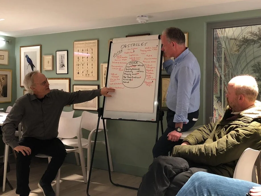 George Kinder and Adam Wells review the obstacles to a Golden Civilization with a group at The RSA’s Rawthmells Coffeehouse on Friday 12th April 2019.