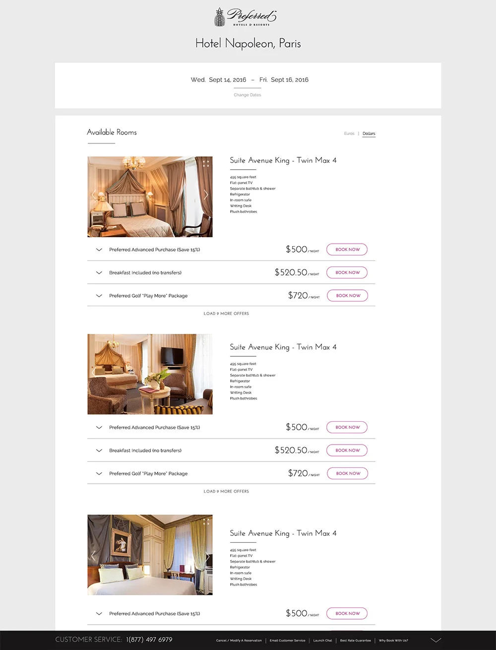 Step 2: Choose Room / Offer (rate code)