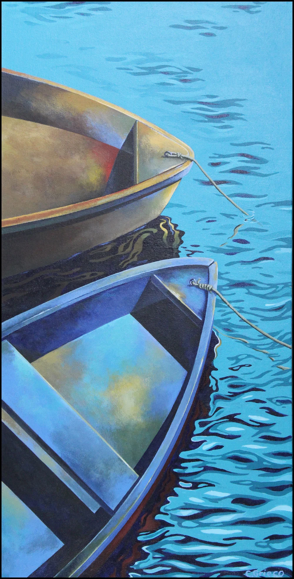 Boats, Sun and Blue Reflections