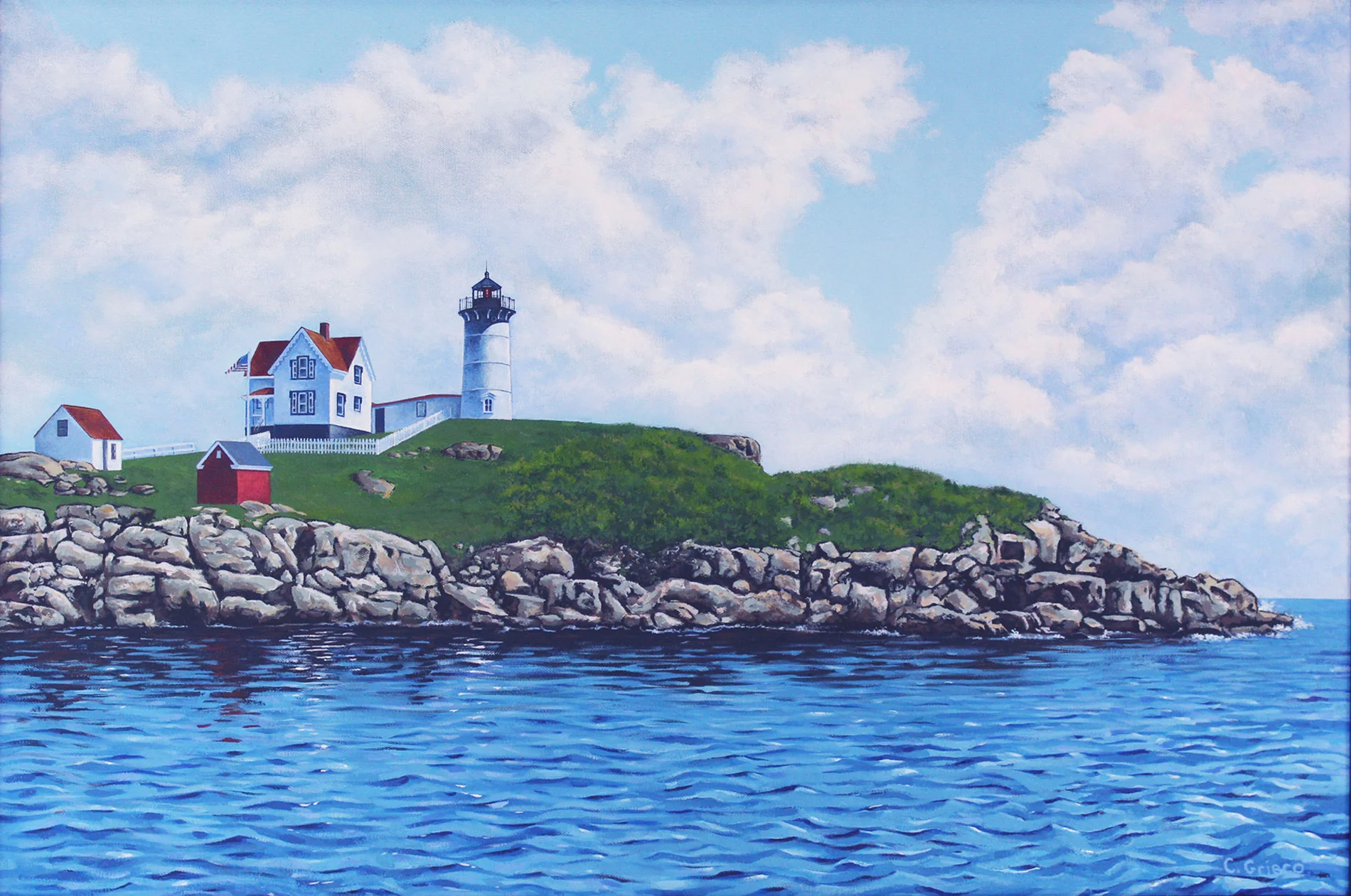 Nubble Light at High Tide
