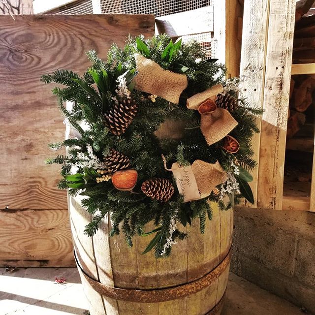 Fresh decorated Christmas wreaths are sold right here on the farm or you could make a special order if preferred