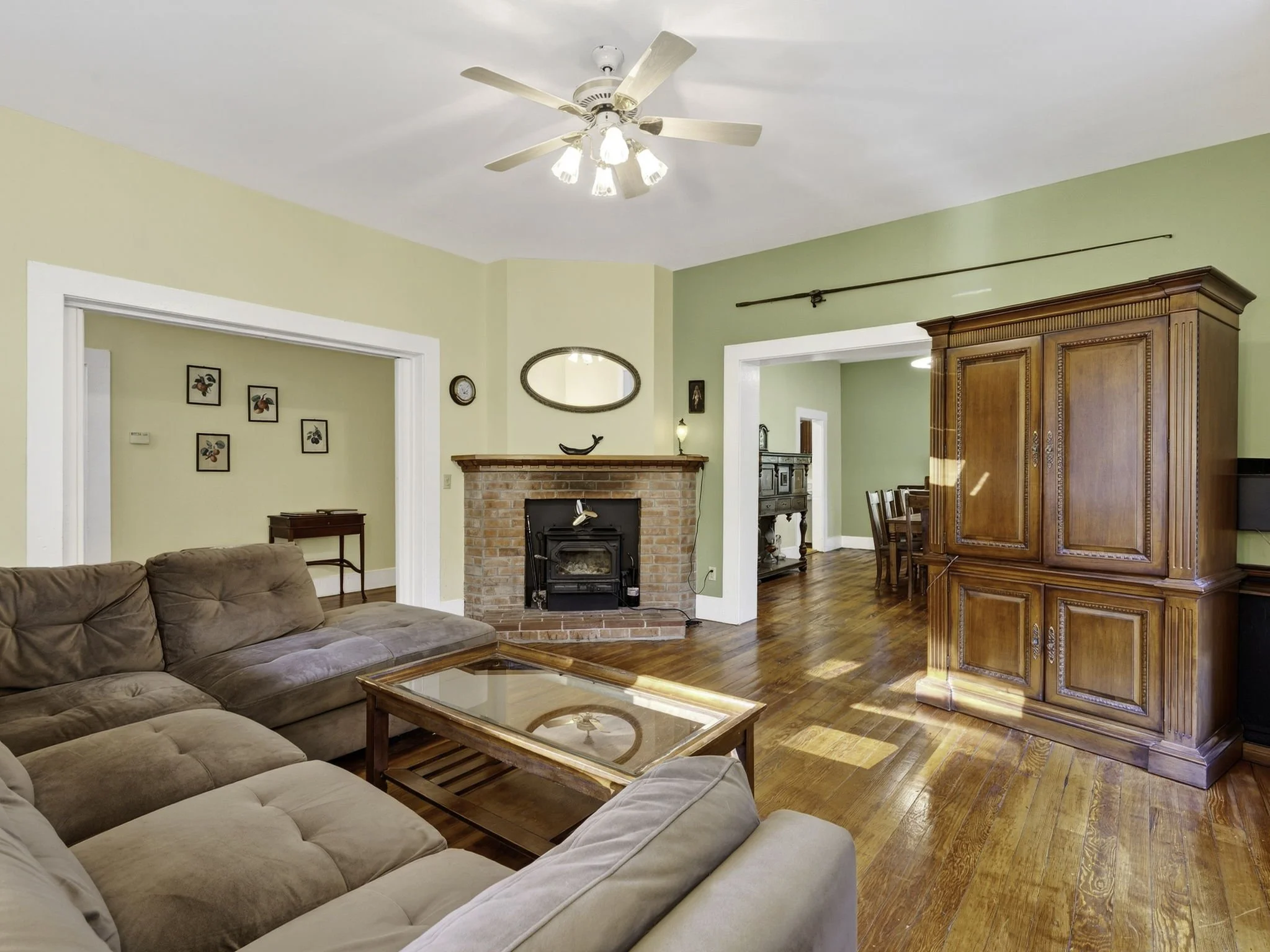 Living room with fireplace