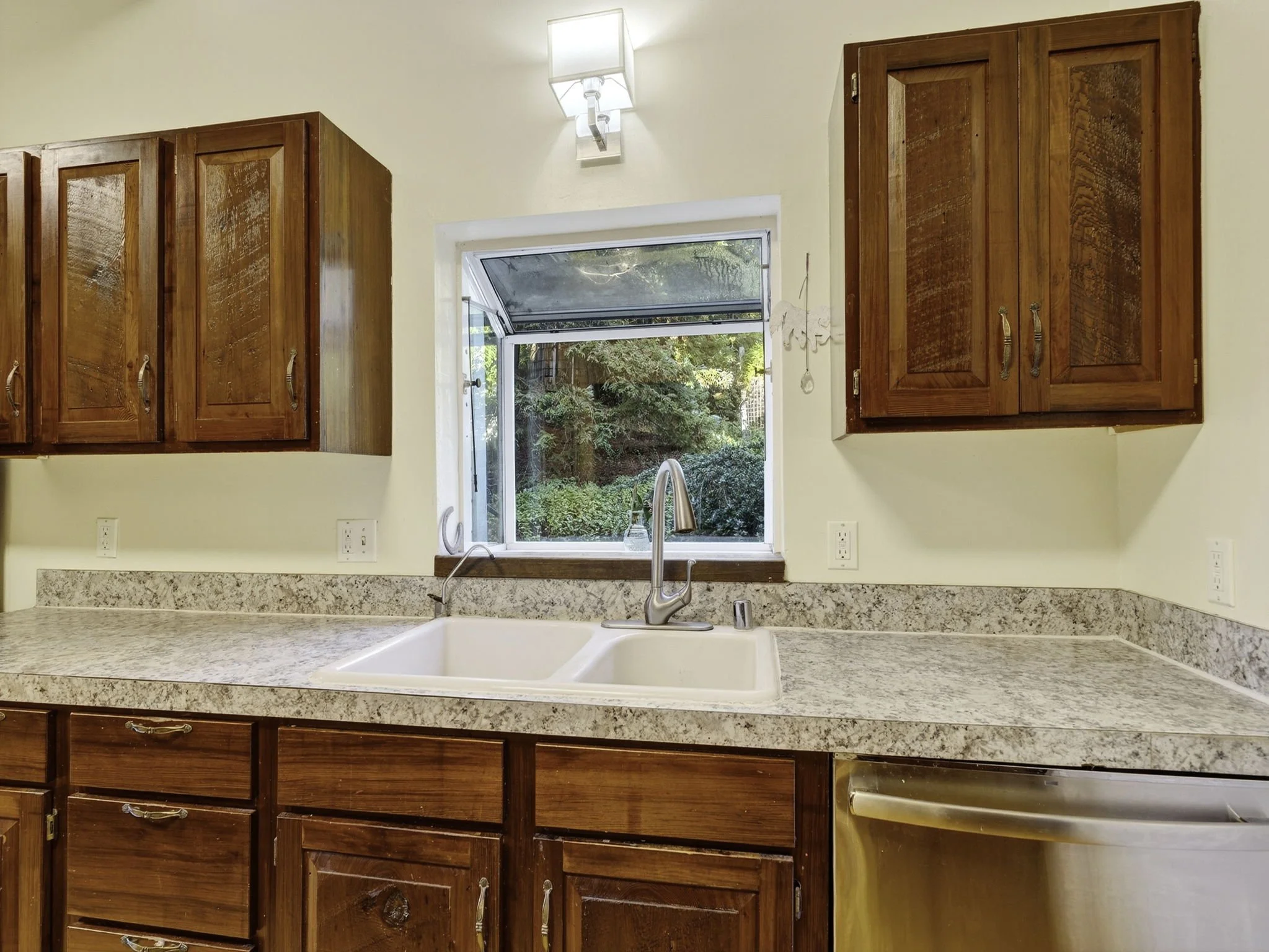 Garden views from the kitchen sink