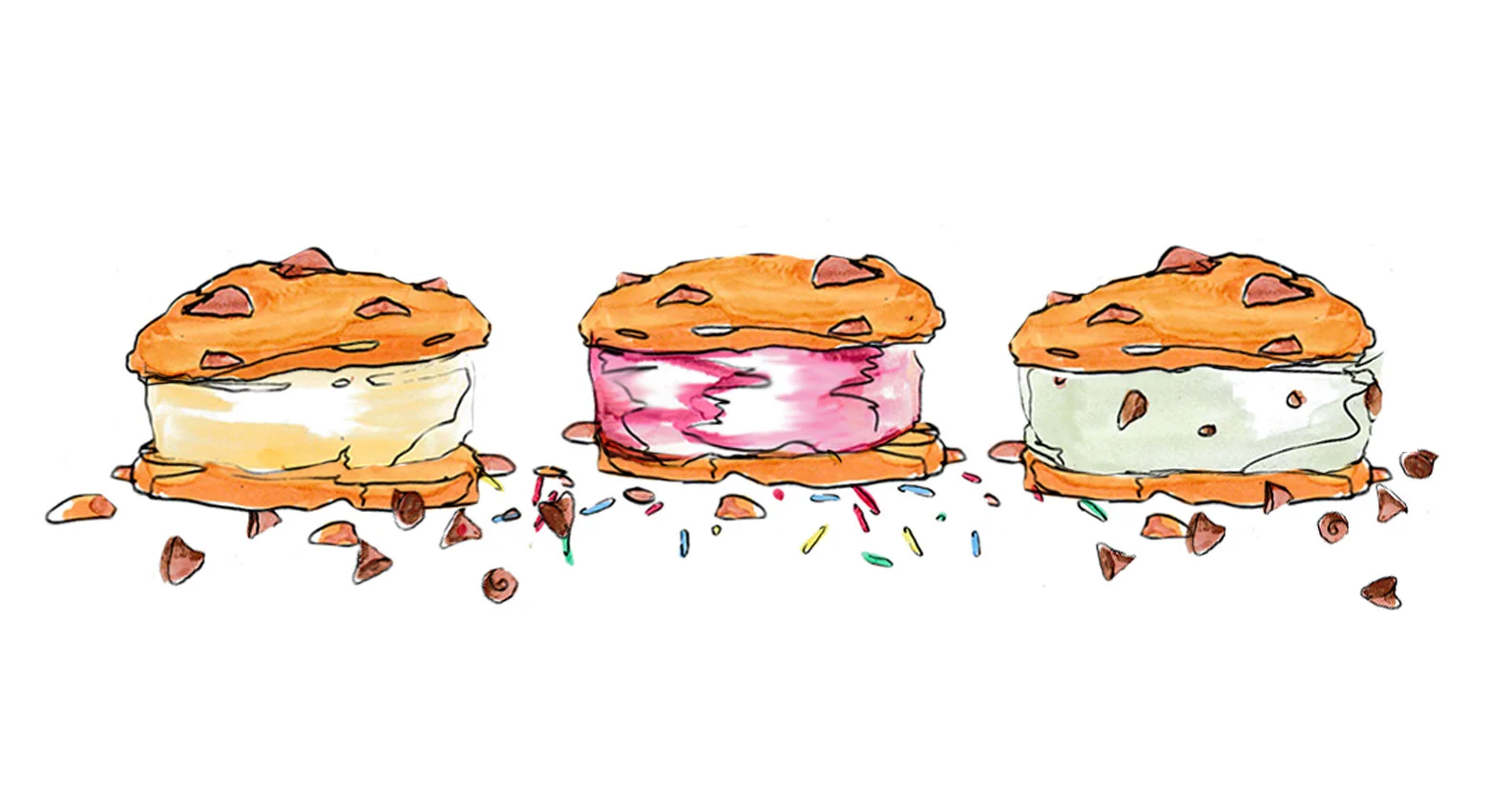 Ice cream sandwich hero infographic