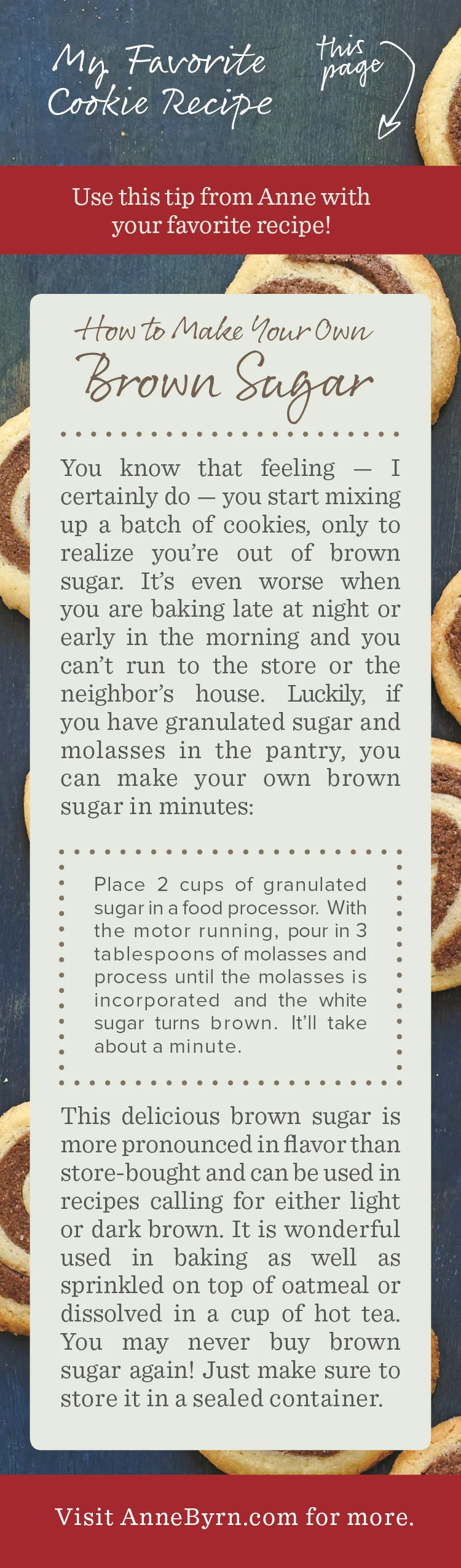 Anne Byrn recipe bookmark design 2
