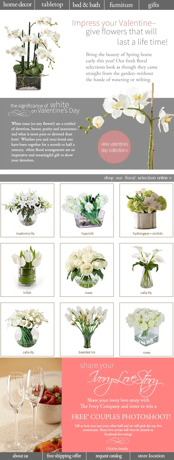 Ivory Company faux orchid product photography