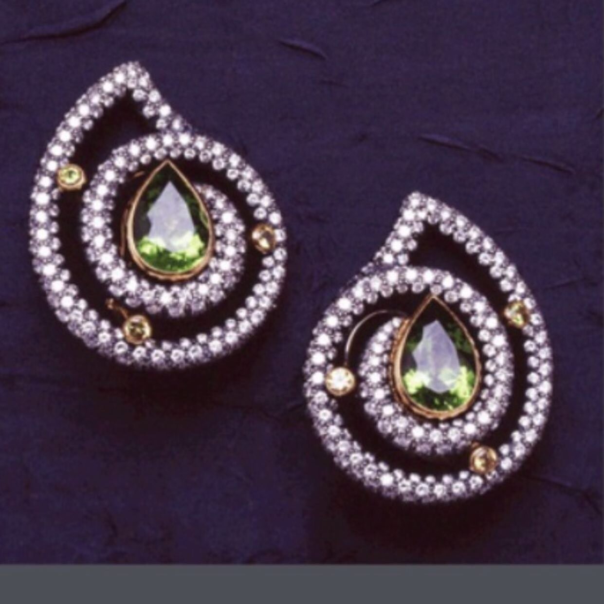 Peridot and Diamond &ldquo;Havemeyer&rdquo; Earrings by Cw❗️Visit similar treasures at my new store: 485 Park Avenue - at 58th Street❗️ Weekdays 11-6❗️