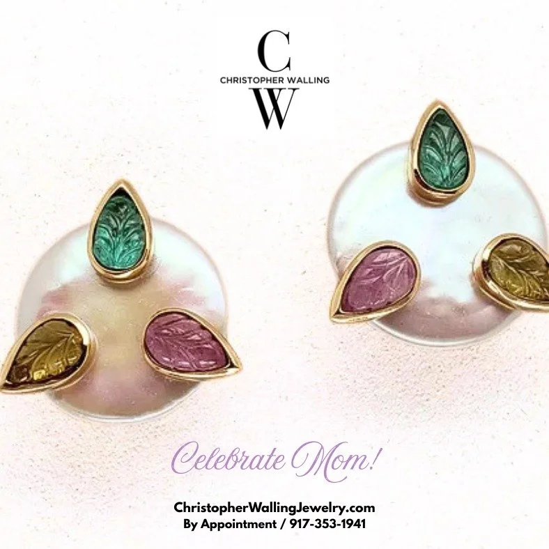 The Mughals inlaid Carved Precious Gems in Jade - I like to think I&rsquo;m helping to bring them into the 21st Century by inlaying them into Chinese Freshwater Pearls❗️Here: Pink Sapphires, Yellow Sapphires. And Carved Emeralds (the Birthstone of Ma