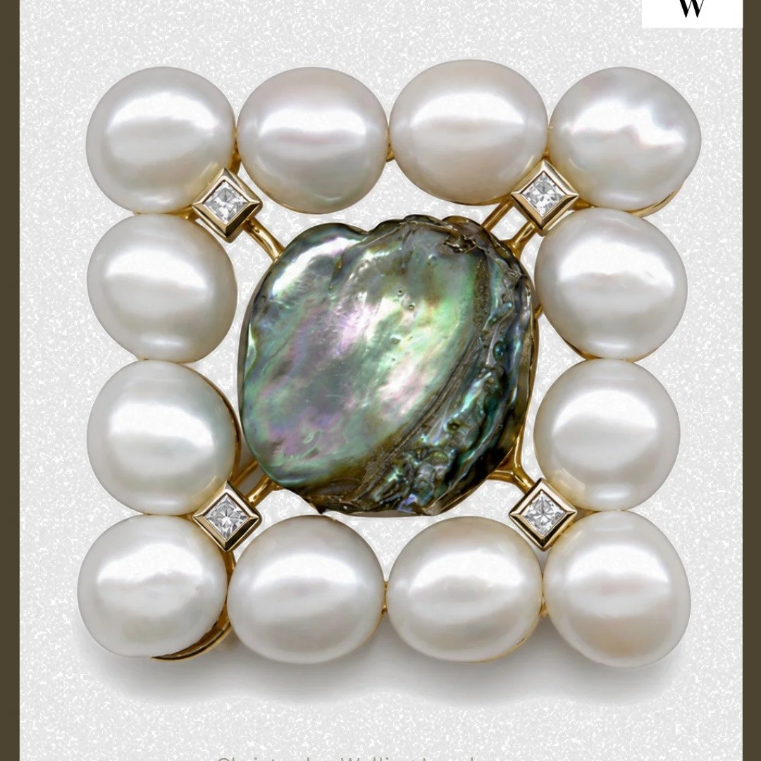 Abalone Pearl: 27mm x 27.5mm

Chinese Freshwater Pearl Sizes: 13mm to 15.5 mm

18K Yellow Gold with square Diamond accents!

Love pearls? Visit by Appt. on Park Avenue between 57th &amp; 56th.

#jewelry #jewellery #abalone #pearls #brooch #parkavenue