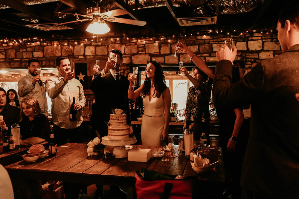Toast to the couple at the salt lick
