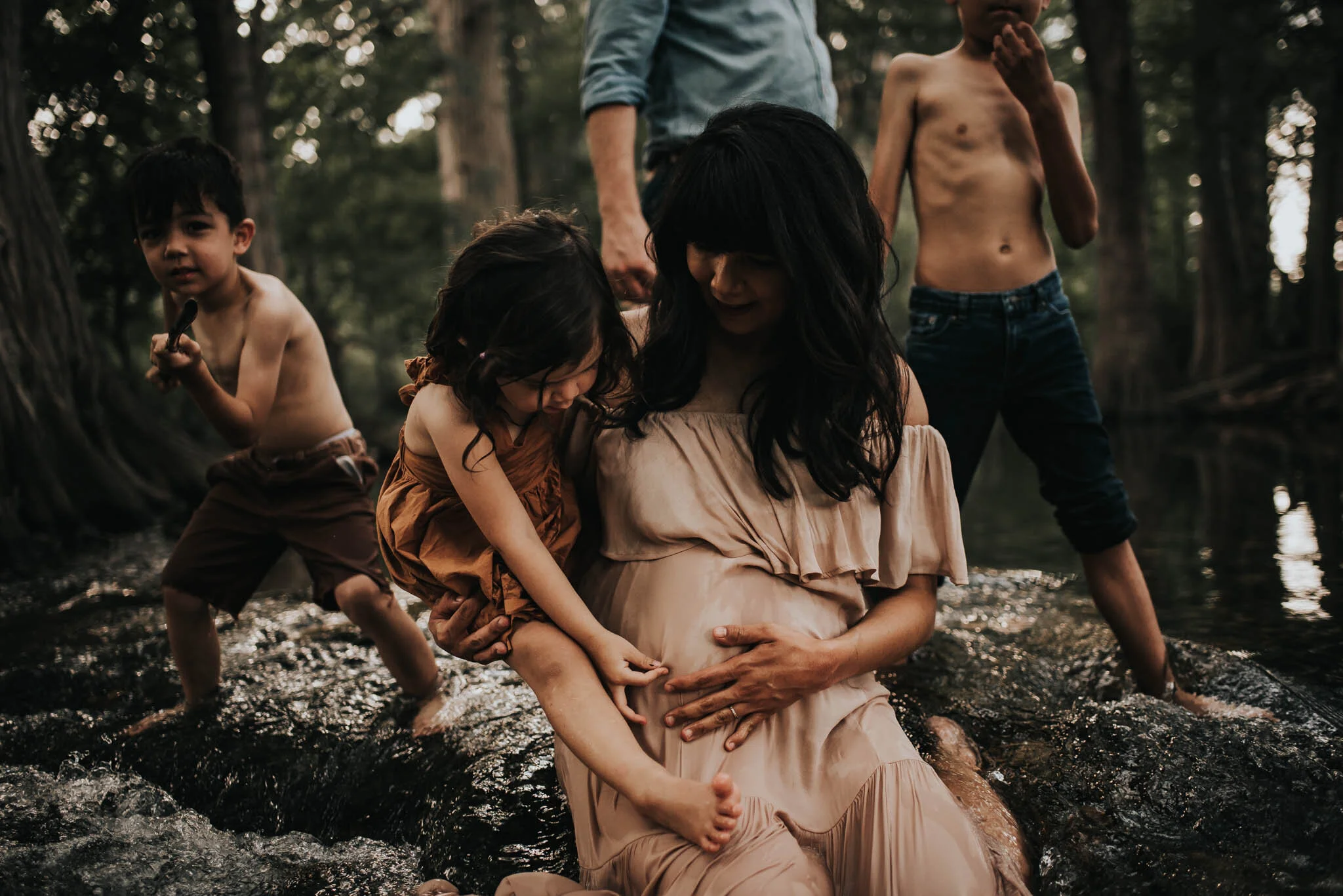 Lifestyle Maternity/Family Session at Cibilo Nature Center, Boerne, Texas.