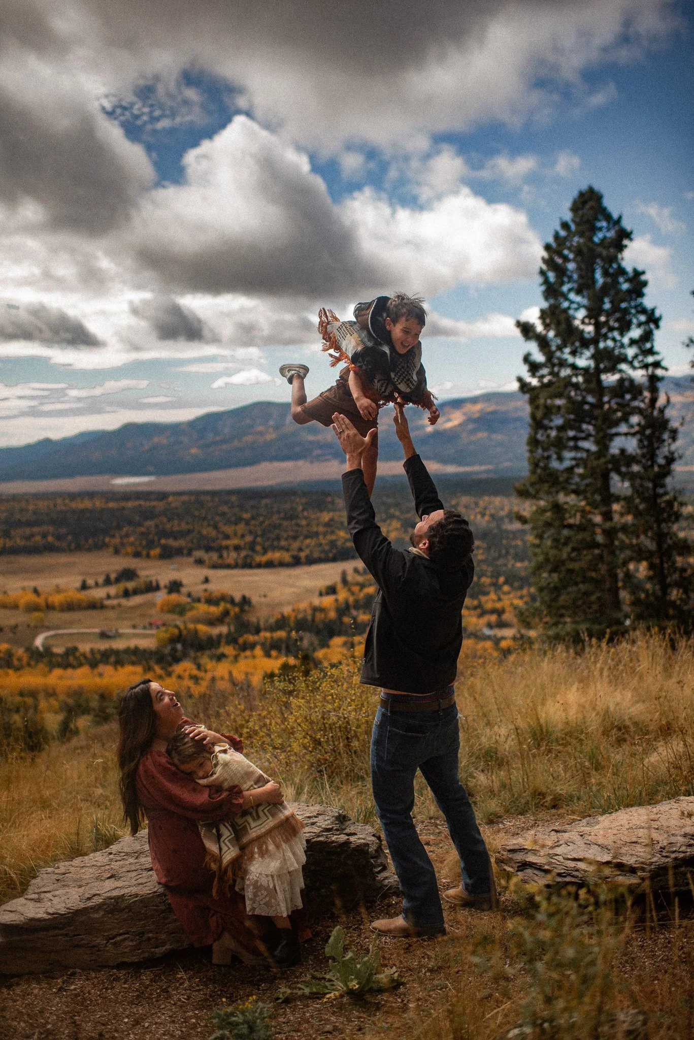 Magical Cinematic Fall Family Mountain In Home Session Angel Fire, New Mexico