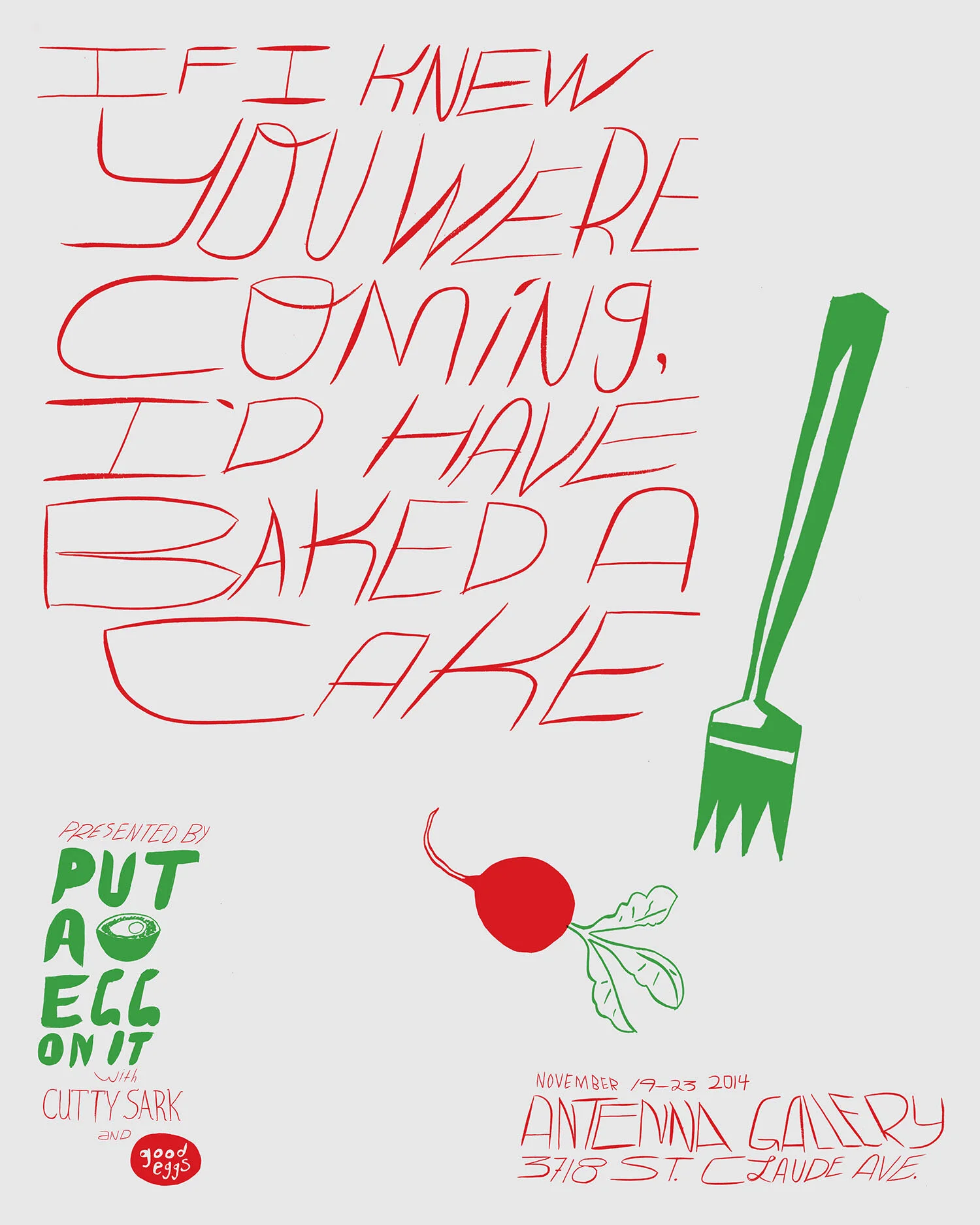  2014 poster for the New Orleans edition of   If I Knew You Were Coming, I'd Have Baked A Cake   