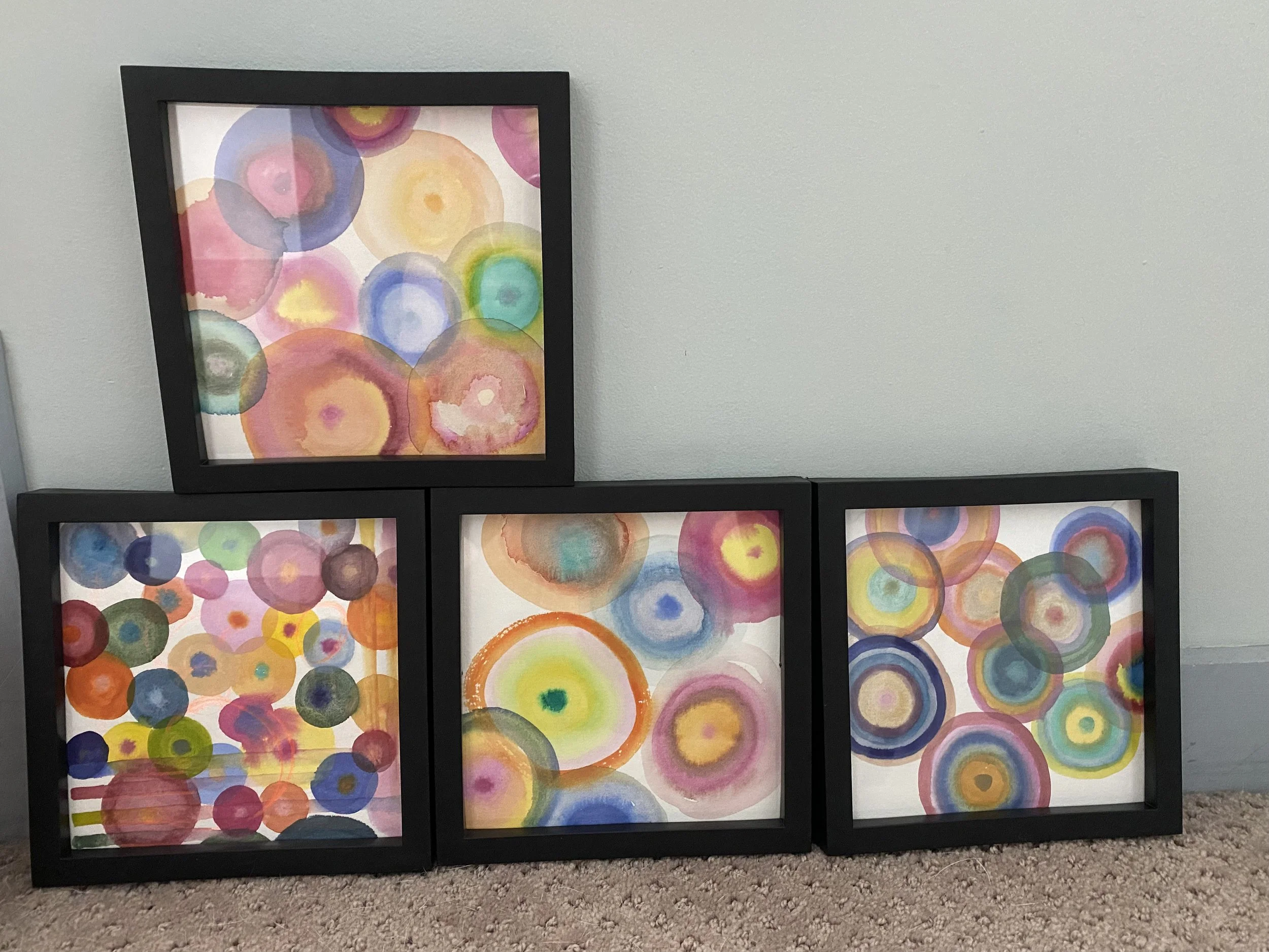 Gallery wall layout hand painted with lovely watercolors from Beam Paints