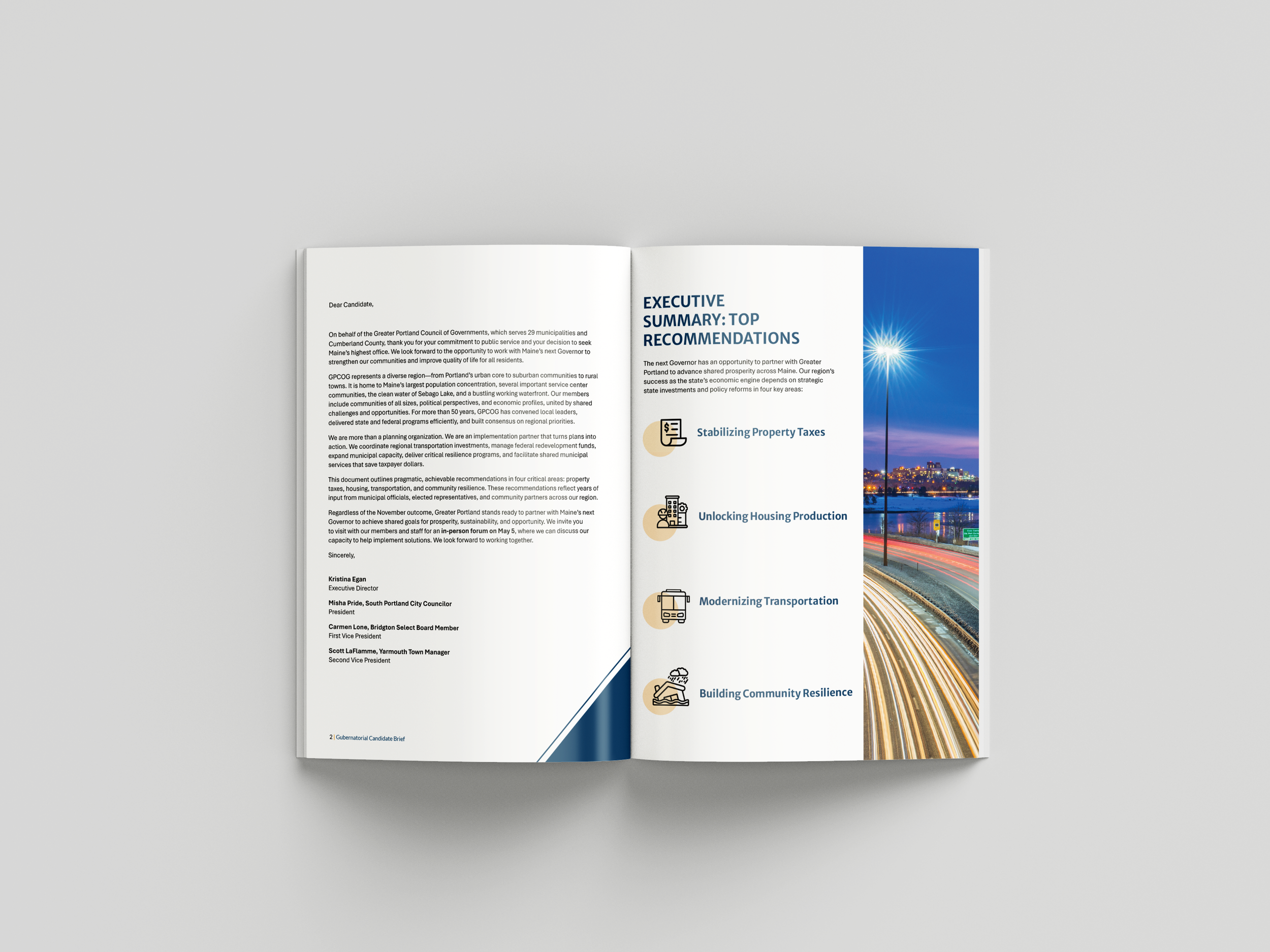 Gubernatorial Briefing Book inside page