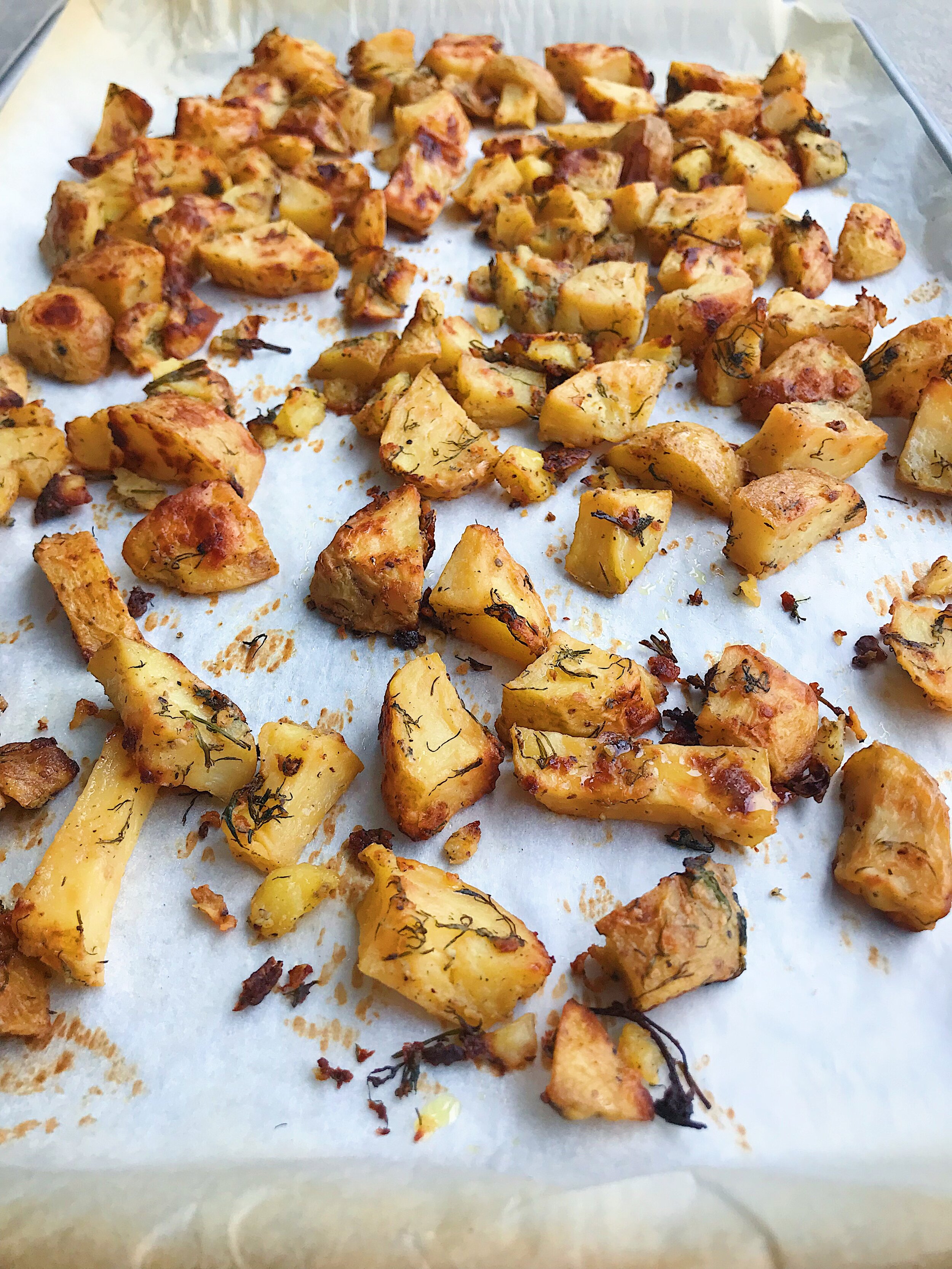 roasted potatoes.