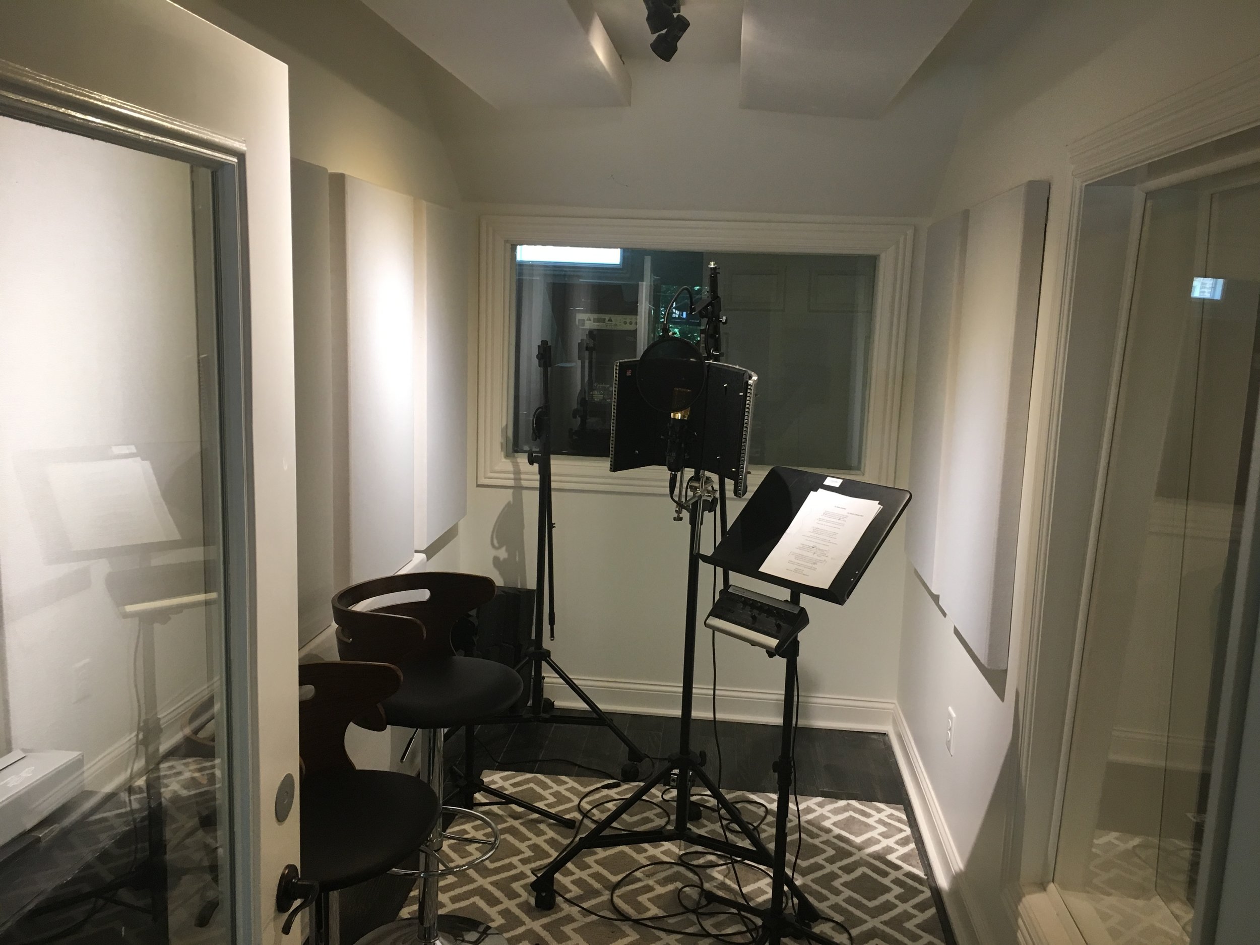 The vocal booth – where so many great singers have laid down some amazing performances. Nice and comfy.